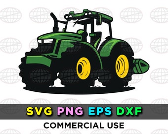 Bauernhof Traktor Logo SVG-Clipart-Dateien für Silhouette Cricut Landwirtschaft schweres Gerät Design EPS Png Dxf Vektor Schneiden Dateien DOWNLOAD
