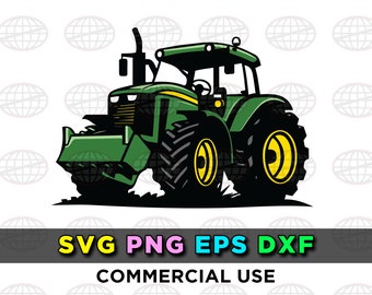 Bauernhof Traktor Logo SVG Clipart Dateien für Silhouette Cricut Farming Heavy Equipment Design EPS png dxf Vektor Cut Dateien DOWNLOAD
