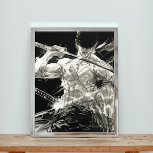 Zoro (One Piece) – Druck der Zeichnung A3 (11,7 Zoll x 16,5 Zoll) handgefertigtes Kunstwerk-Poster