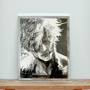 Gojo (Jujutsu Kaisen) ORIGINAL A4 (8,27 x 11,69 Zoll) Bleistiftzeichnung - handgefertigtes Kunstwerk-Poster