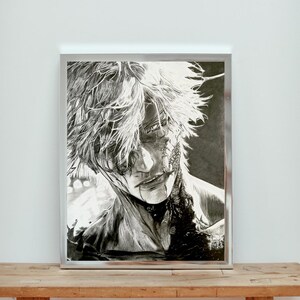 Gojo (Jujutsu Kaisen) - Impresión de dibujo A4 (8,27 x 11,69 pulgadas) póster de obra de arte hecho a mano