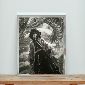 Obanai (Demon Slayer) - Druck der Zeichnung A4 (8,27 x 11,69 Zoll) handgemachtes Kunstwerk-Poster