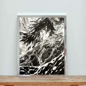 Giyu Tomioka (Demon Slayer) – Druck der Zeichnung A3 (11,7 Zoll x 16,5 Zoll) handgefertigtes Kunstwerk-Poster