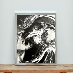 Obanai (Demon Slayer) ORIGINAL A4 (8,27 x 11,69 Zoll) Bleistiftzeichnung - handgefertigtes Kunstwerk-Poster