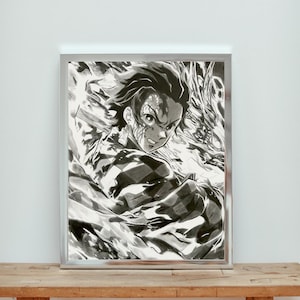Tanjiro (Dämonentöter) – Druck der Zeichnung A3 (11,7 Zoll x 16,5 Zoll) handgefertigtes Kunstwerk-Poster