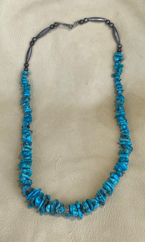 Navajo Turquoise Threaded Necklace 20" Long | 116 