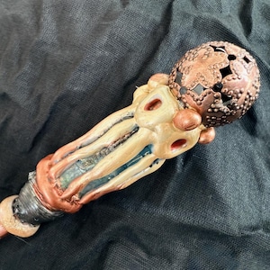 Arcane Core Magic Wand – Handmade Fantasy Wand with Copper Filigree Orb | Unique Wizard Wand for Cosplay, Gifts & Collectors