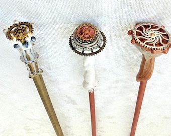 Steampunk Magic Wand - Handmade Wizard Wand