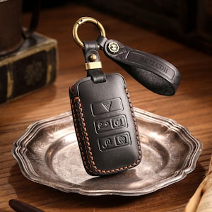 Funda de cuero hecha a mano para llave de Land Rover Range Rover Evoque Discovery Sport Land Rover Range Rover Velar, etc. Regalo de cumpleaños para él.