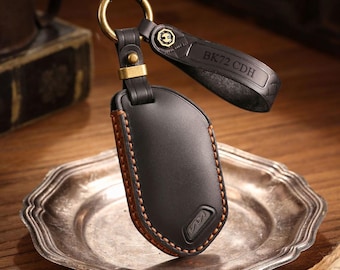 Handmade Leather Key Fob Cover Fit for 2024+ Kia,  Personalized Car Key Case Fit for Kia, Birthday Gift for Him/Her
