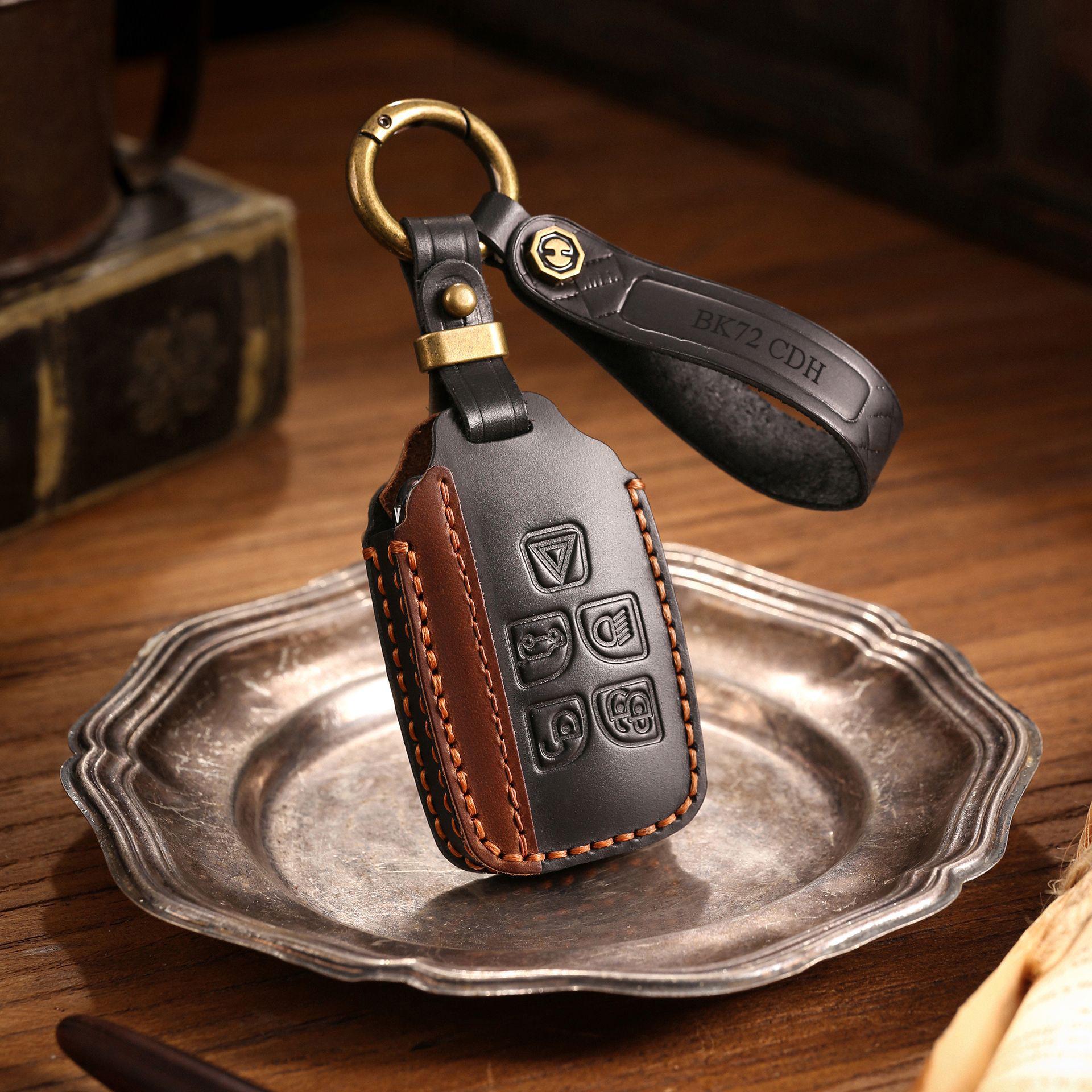 Land Rover Discovery Key Fob / Key Ring - Handmade Leather & Enamel