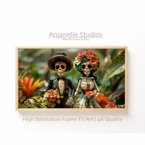 Samsung Frame, Dias De Los Muertos, Day of the Dead, Halloween, Samsung Frame TV Art, fall decor photography,clay art,AnjanelleStudios,TV207