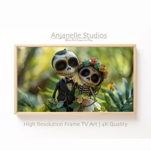 Samsung Frame, Dias De Los Muertos, Day of the Dead, Halloween, Samsung Frame TV Art, fall decor photography,clay art,AnjanelleStudios,TV234