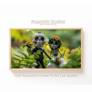 Samsung Frame, Dias De Los Muertos, Day of the Dead, Halloween, Samsung Frame TV Art, fall decor photography,clay art,AnjanelleStudios,TV228