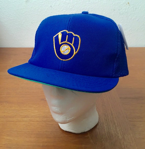 Milwaukee Brewers Early 90s Meshback Snapback Hat 