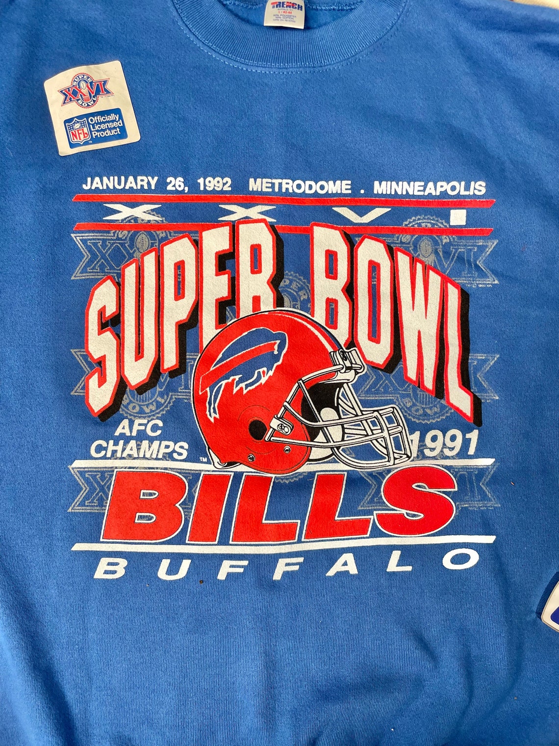 1992 Buffalo Bills Super Bowl XXVI Unworn Vintage Sweatshirt Etsy