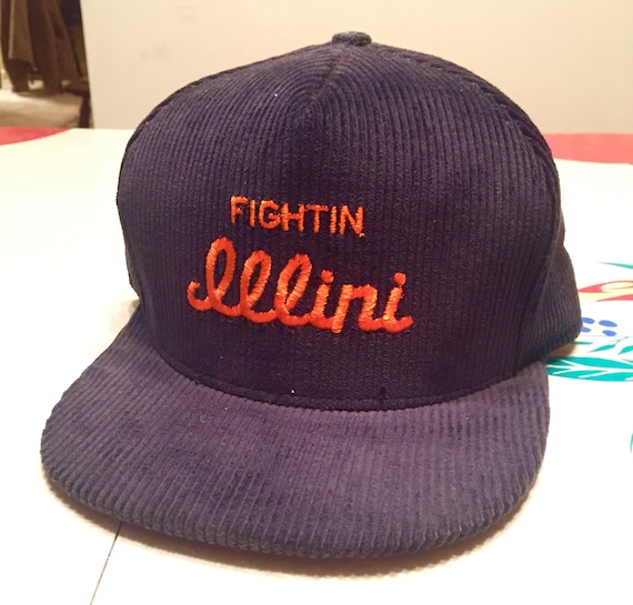 Fightin Illini 1980s vintage corduroy snapback