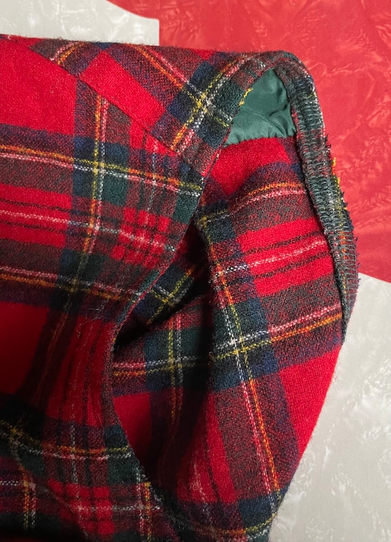 Vintage Sleeveless Pendleton Red Plaid Flannel - … - image 5