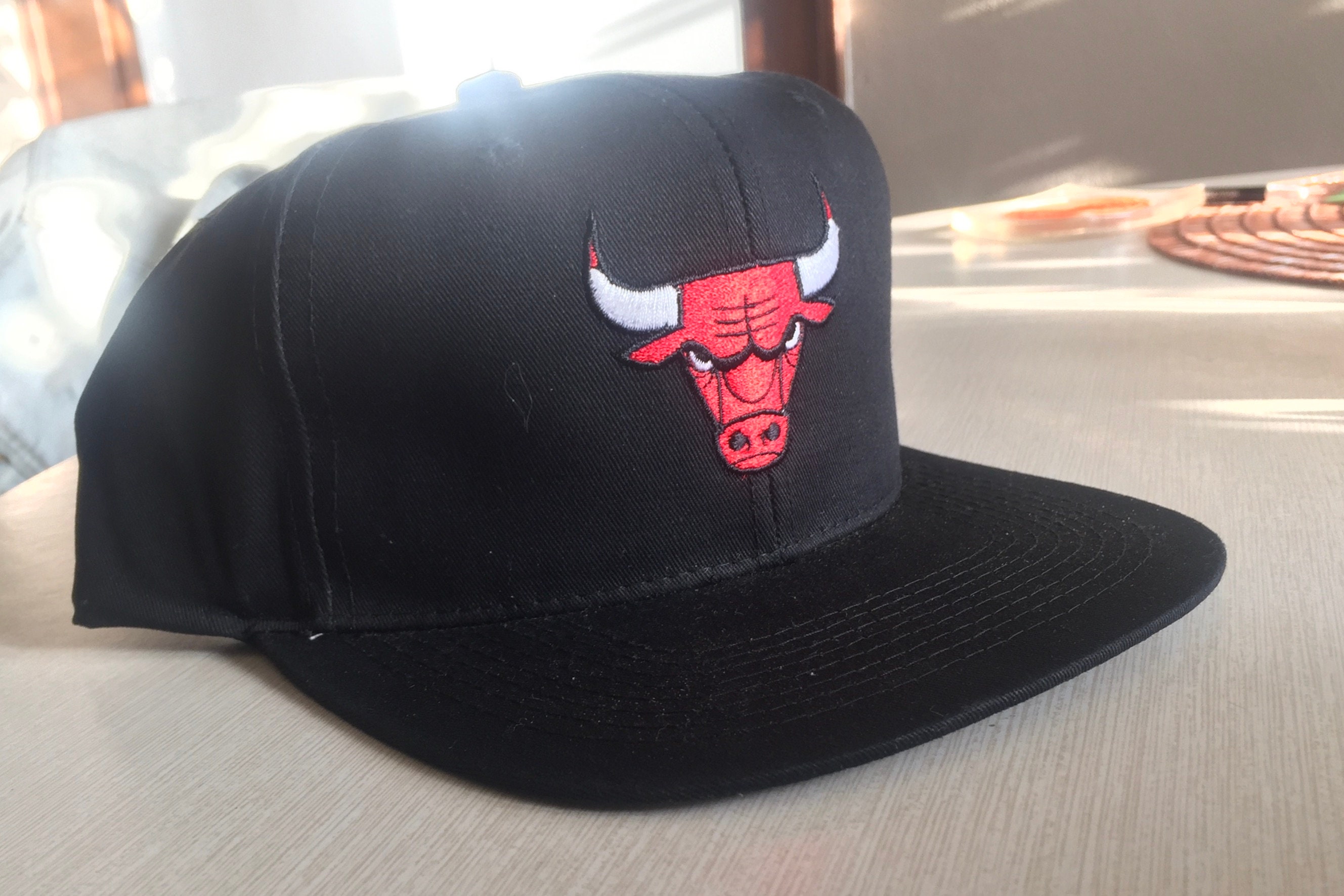 Chicago Bulls Dead Stock Vintage Snapback Hat Cap Old School Black