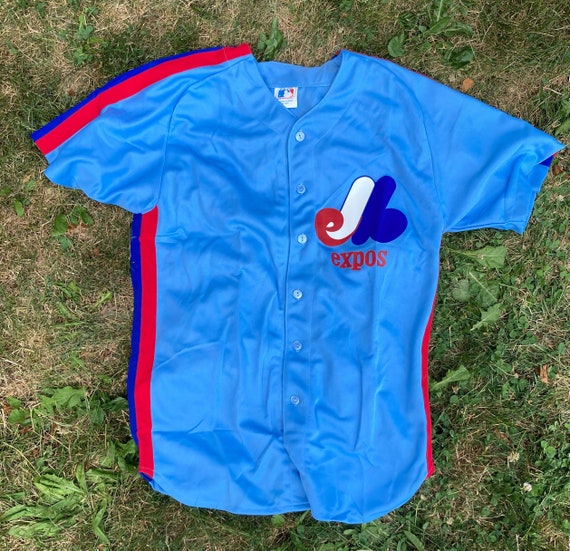 1980s Vintage Montreal Expos Jersey Button up Official 