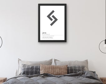 Jera Rune Print, Norse Decor, Viking Art (Digital Download)