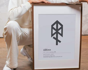 Odin Bindrune Print: Norse Mythology Decor (Digital Download)