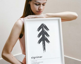 Sigrunar Bindrune Print: Viking Victory Rune, Norse Decor (Digital Download)