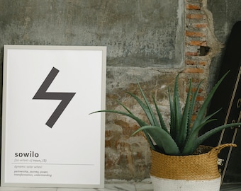 Sowilo Rune Print, Viking Decor, Elder Futhark (Digital Download)