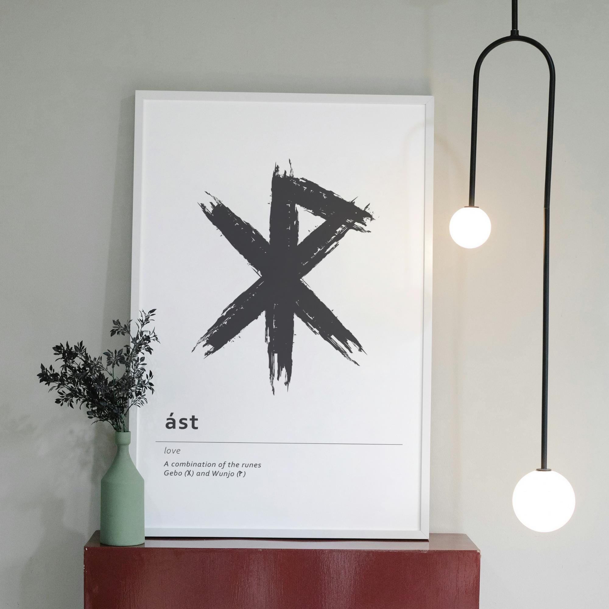 Viking Runes, Valentines Day, Love Rune, Digital Bindrunes, Valentine ...
