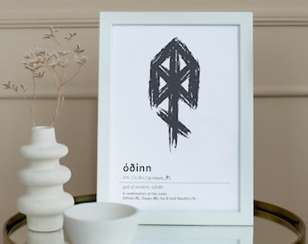 Odin Bindrune Print: Norse Mythology Decor (Digital Download)