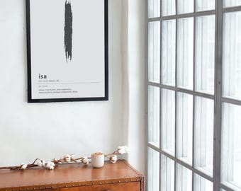 Minimalist Isa Rune Art Print, Viking Decor (Digital Download)