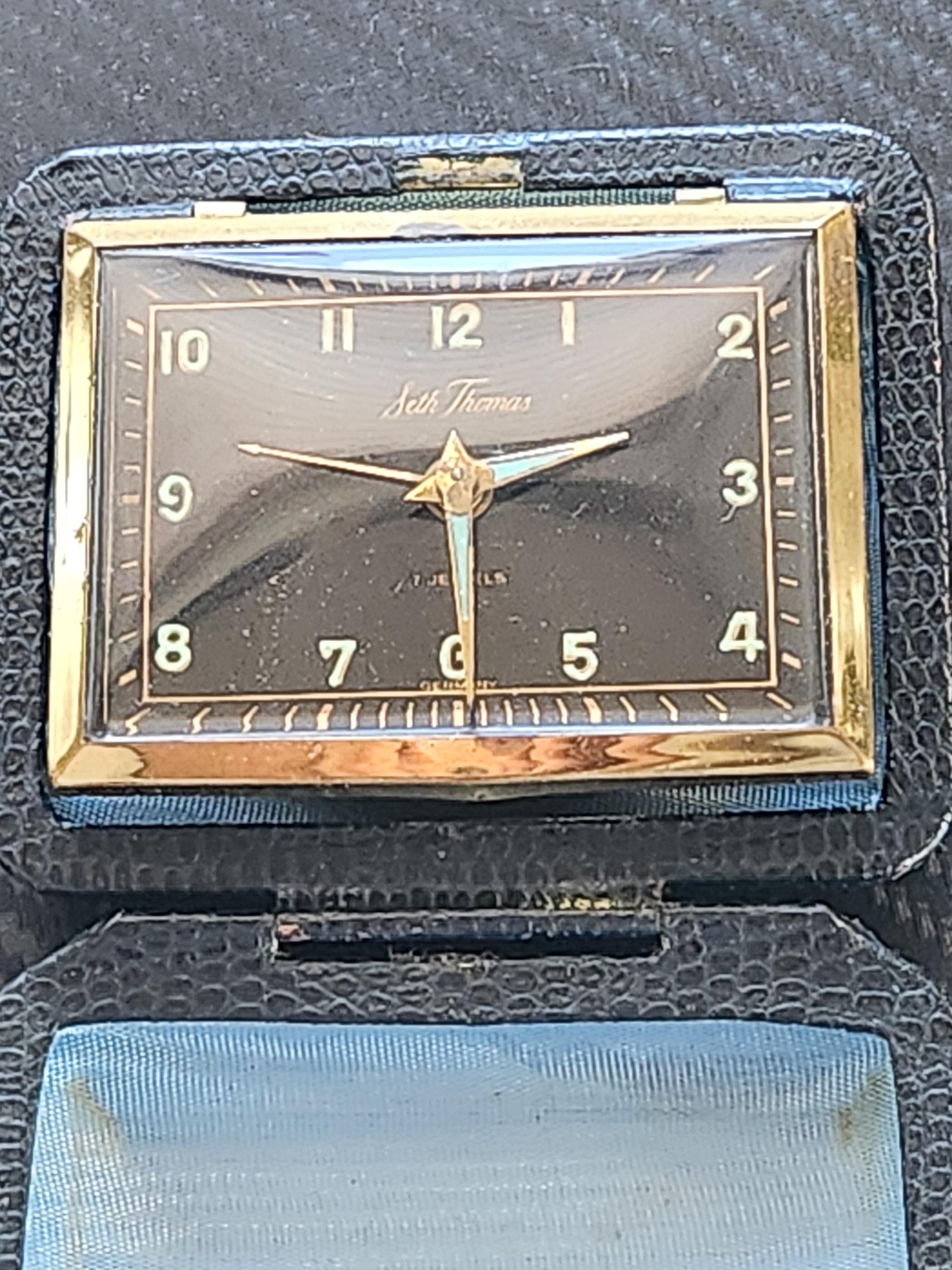 Vintage Seth Thomas Travel Alarm Clock - Made in Germany - 7 Jewel ...