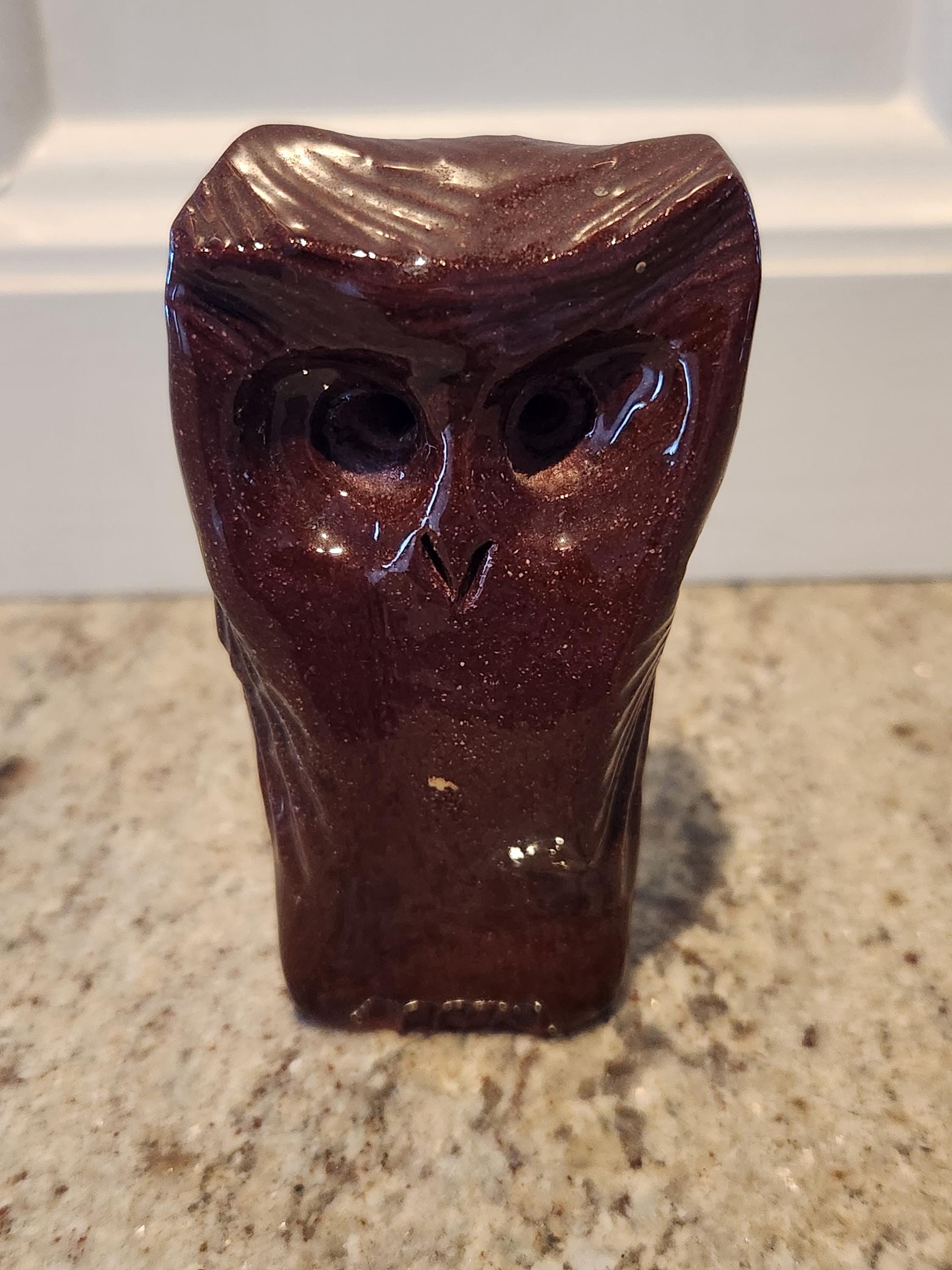 Primitive Clay Pottery  Owl Figurine