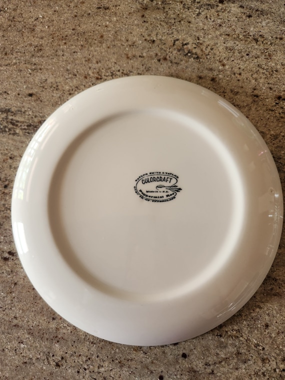 TAYLOR SMITH &TAYLOR COLORCRAFT USA製 Colorcraft MCM Dinner Plate Taylor Smith & Taylor Peppermint Roo