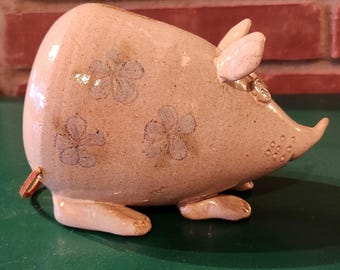 Vintage Handmade Stoneware Piggy Bank - Etsy