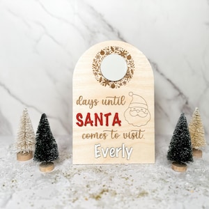 Personalized Santa Visit Sign: Christmas Countdown, Modern Decor