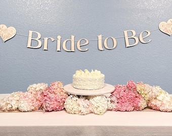 Bride to Be Banner: Floral Heart Bridal Shower Decor