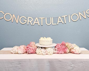 Baltic Birch Congratulations Banner: Modern Party Decor