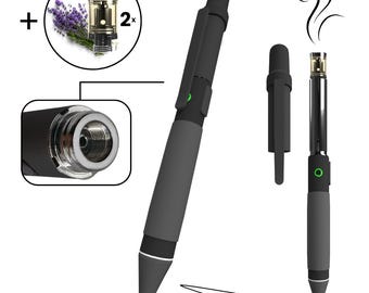 Penjamin Aromatherapy Writing Pen Battery – Twist-to-Write Scent Diffuser Pen with Button Activation – Includes 2 Lavender Cartridges