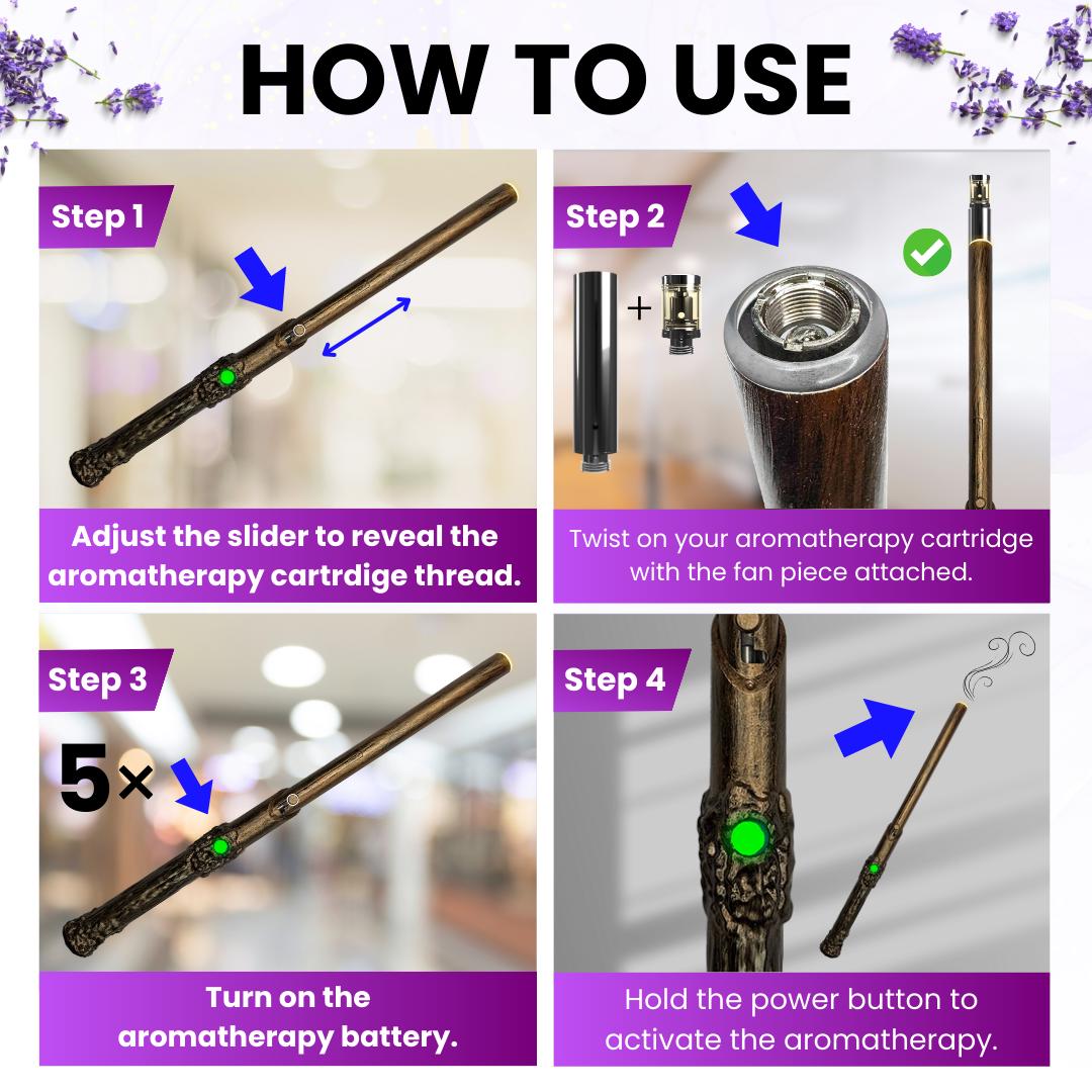 Penjamin Wandjamin Aromatherapy Wand Diffuser - Battery With Button  Activation  Includes 2 Lavender Cartridges  Portable & Rechargeable - Etsy