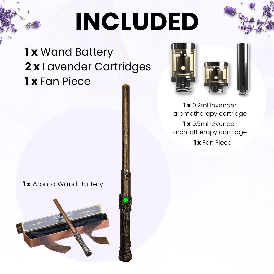 Penjamin Wandjamin Aromatherapy Wand Diffuser - Battery With Button  Activation – Includes 2 Lavender Cartridges – Portable & Rechargeable
