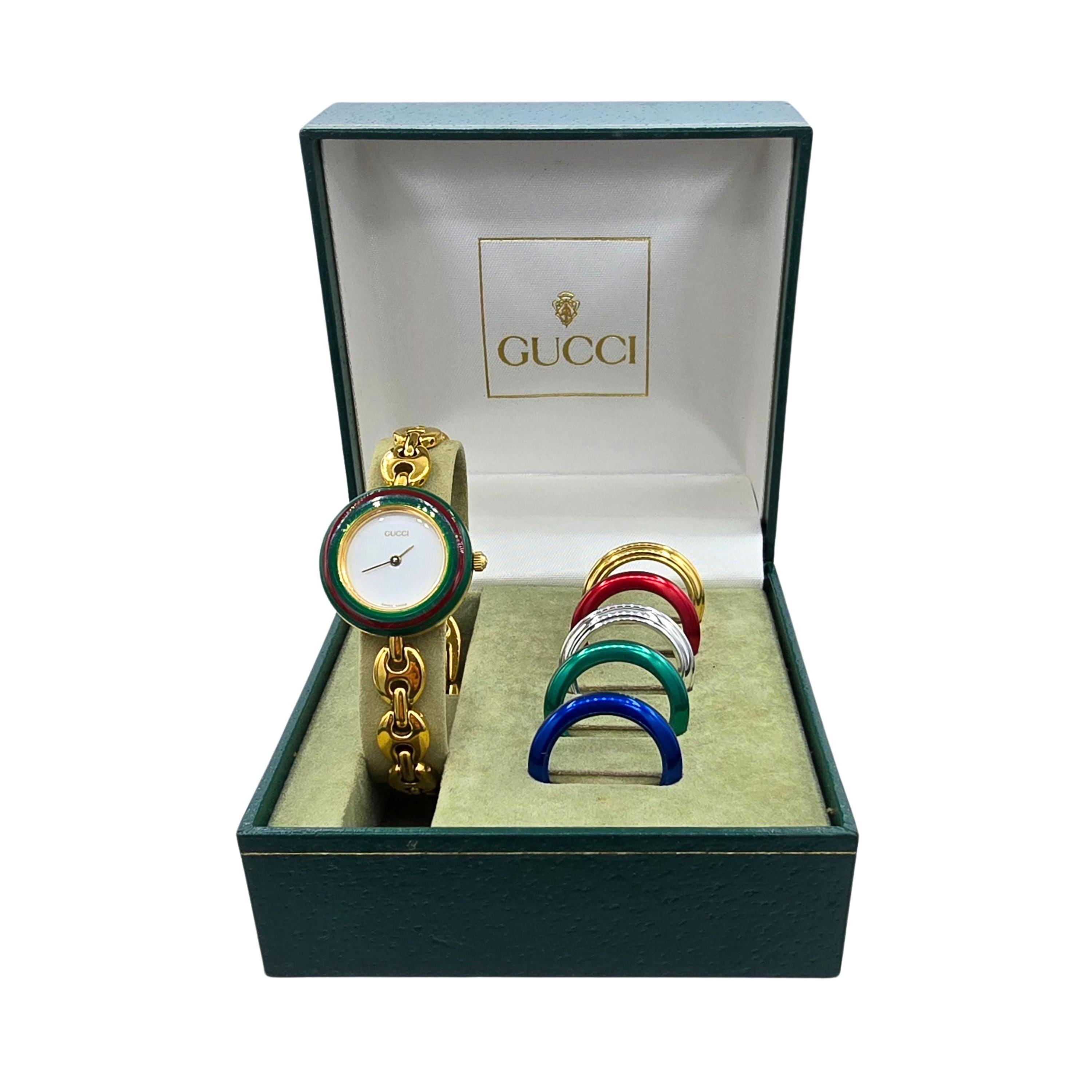 Vintage Gucci Watch With Interchangeable Bezel - Etsy Vintage Gucci Watch With Interchangeable Bezel - Etsy