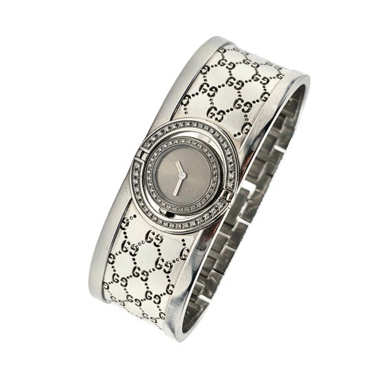 Vintage Gucci Twirl Reversible Bangle Cuff Watch With  display picture 1