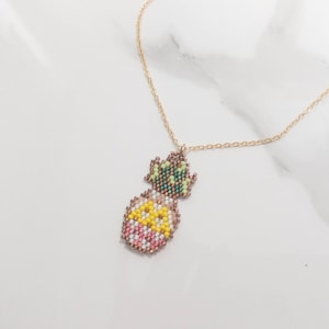 Pineapple Seed Bead Pendant | Beaded Pendant | Miyuki Seed Bead Charm