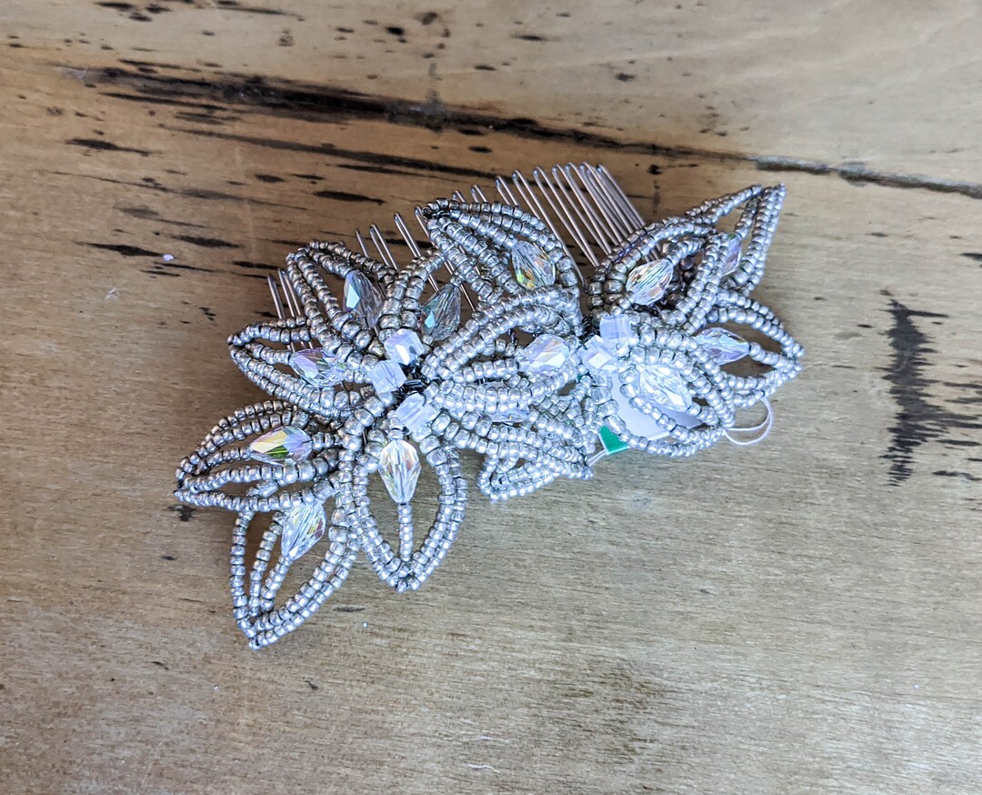 Crystal Flower Bridal Comb Swarovski Crystal Bridal Hair Etsy