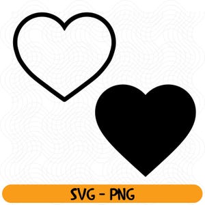 Heart Outline SVG, Png, DXF, EPS, Valentines Day digital download, Black Heart clipart, Heart Silhouette, Instant Download for Cricut