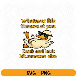 Funny Duck Quote PNG, Sarcastic Retro Humor Design, Snarky T-Shirt Sublimation, Sassy Digital Download, Attitude Quote Clipart