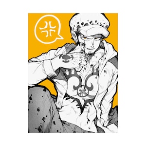 Trafalgar Law One Piece Poster, Anime Wall Art for Bedroom & Office, Gift for Anime Lovers, Contemporary Graphic Illustration Decor