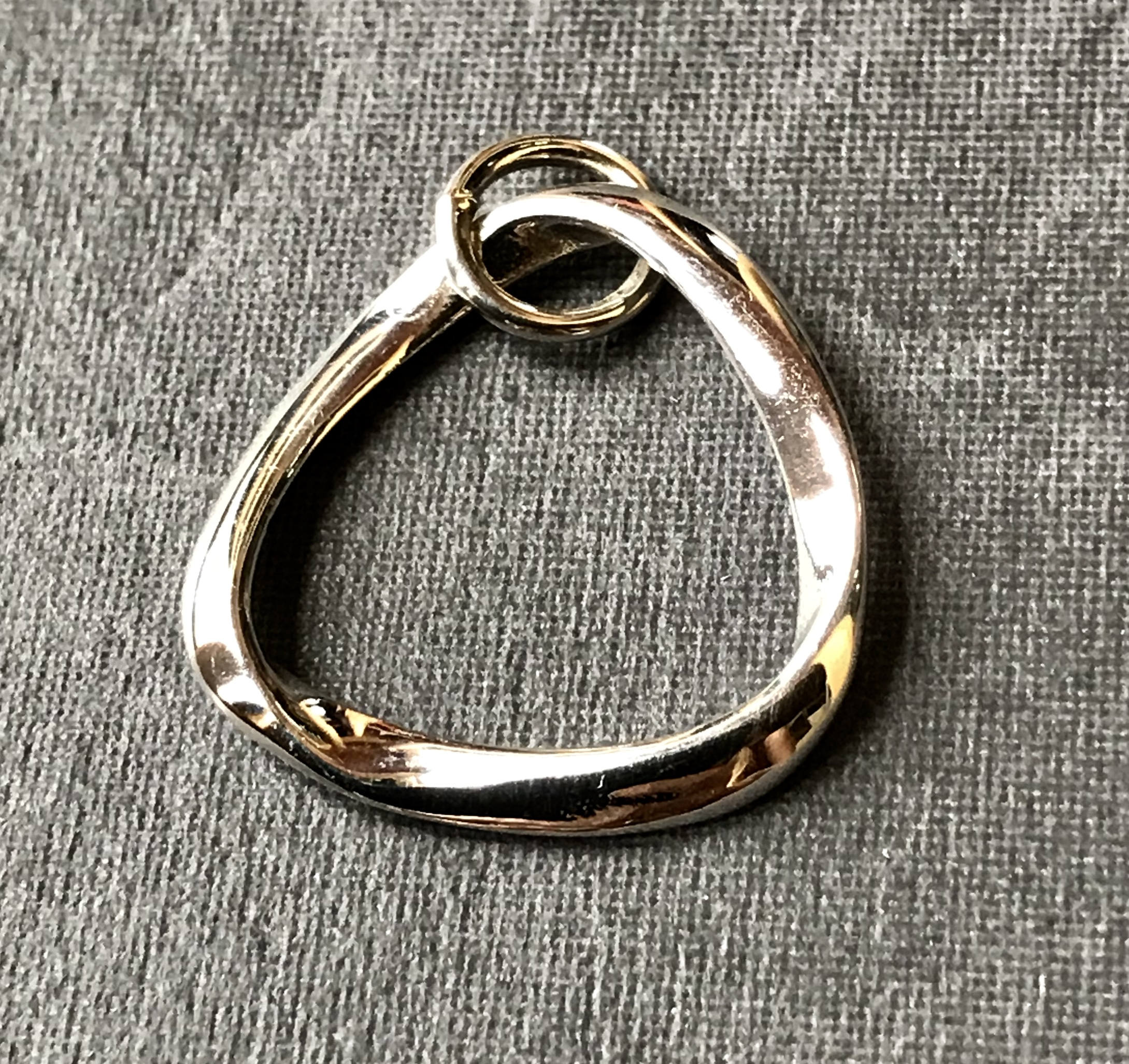 Solid Sterling Silver Mobius charm triangular simple minimalistic