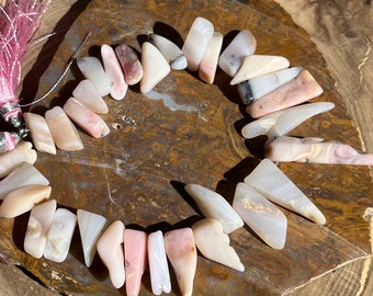 Pink Opal gemstone beads shards